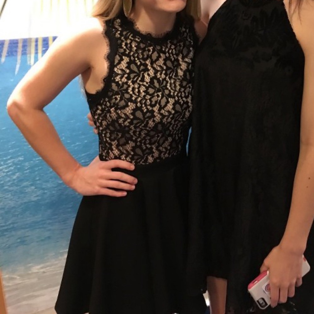 Francesca’s boutique black lace dress